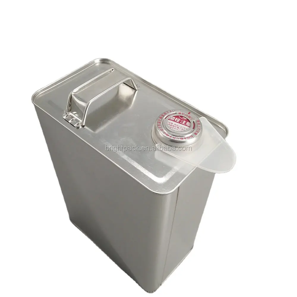 1 Gallon Metaal Kan Heldere Verf, 4 Liter/Liter Vierkante Motor Olie Blikje Container Met Metalen Handvat