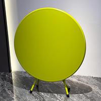 Table ronde pliable moderne en acier inoxydable à double couche pour petit appartement, location de maison, salle à manger, usage domestique, devoirs, extérieur, stand