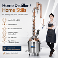 Alambic de distillation domestique en cuivre rouge Ace avec colonne de reflux pour la production de whisky, vodka, brandy, spiritueux et vin