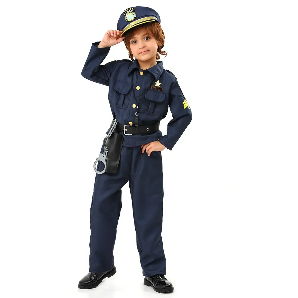 Hot School Educational Career Day Cosplay Costume Officer Costume for Kids Children's Costumes with Toys