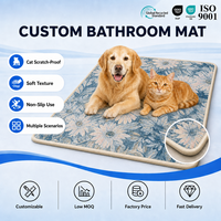 Tapis de sol en velours éponge bleu denim, motif marguerite en fleurs, anti-boulochage, adhérence optimale, pour canapé et chevet