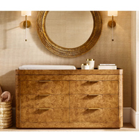 Commode en bois de luxe moderne à 6 tiroirs, large, en bois de palissandre, pour chambre à coucher et salon