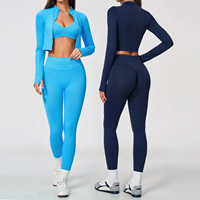 Ensemble de yoga sans couture TongJoes transfrontalier, séchage rapide, soutien-gorge de sport et débardeur combinés, tenue de fitness et course ultra-élastique pour femme
