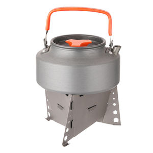 Juego de Estufa de Alcohol Sólido Portátil Ligera de Titanio para Acampar al Aire Libre, <span class=keywords><strong>Senderismo</strong></span>, con Protector Contra el Viento, Soporte para Cocina y Olla - Product Image 1