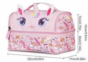 Sac à déjeuner isotherme pour enfants, motif licorne, sac isotherme réutilisable, sac fourre-tout pour femmes, filles, écoles, voyages, pique-niques, fêtes - Product Image 3