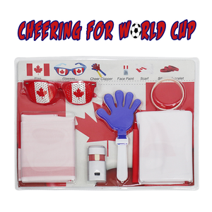 Venta al por Mayor de Kits de Aficionado <span class=keywords><strong>para</strong></span> la Copa de Fútbol 2026, Set de Accesorios con Temática de la Bandera Nacional de Canadá, con Gafas, Bufanda y Pintura Facial <span class=keywords><strong>para</strong></span> el Estadio - Product Image 1