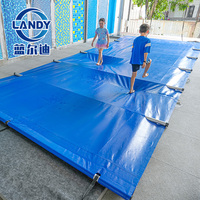 Landy PVC 18x36 UV-beständige Wasserdichte Langlebige Staubabweisende Maßgefertigte Poolabdeckung für Kinder-Einbaupools