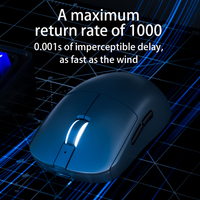 FCC CE Mouse Gaming kantor ringan isi ulang daya, Mouse nirkabel tiga Mode OEM 2.4G bersertifikasi ROHS, tombol senyap