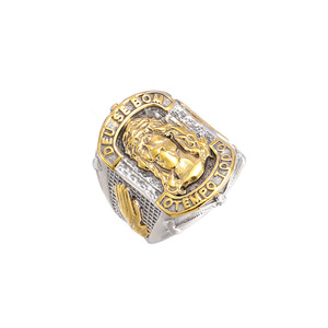 Men's Religious Portrait <b>Ring</b> Two-Tone Gold Plated Titanium Steel Gift Jewelry - Product Image 5
