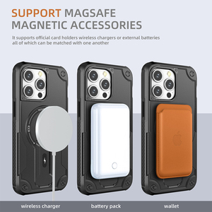 Béquille Armure Étui Magnétique avec Sangle pour <span class=keywords><strong>iPhone</strong></span> 15 Pro Max 14 <span class=keywords><strong>13</strong></span> Plus 12 Double Couche Protection Contre Les Chutes Bandoulière Téléphone Cas - Product Image 6