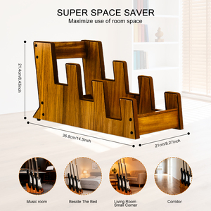 Supporto per Chitarre Multipli a 3 Posti in Legno, Espositore per Palco, Marca DEDO, in Noce Nero Ecologico, per <span class=keywords><strong>Chitarra</strong></span> Elettrica e Basso MA-32B - Product Image 5