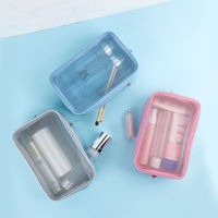 Vente en gros de sacs en tissu maillé Trousse de maquillage Rangement en plastique Sacs à fermeture éclair réutilisables Sacs Ziplock Organisateur de rangement