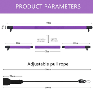 4 Resistance <span class=keywords><strong>Bands</strong></span> Thiết Bị Tập Luyện Di Động Hoàn Hảo Kéo Dài Fusion Tập Thể Dục Bar, Chân, Butt Pilates Bar <span class=keywords><strong>Kit</strong></span> - Product Image 5