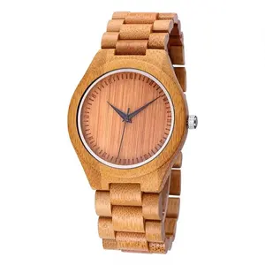 Groothandel Fabriek Handgemaakte Houten Originele Horloges Met Band Custom Logo Digitale Ontwerp Uw Eigen Bamboe Hout Horloge