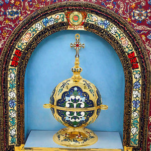 เตาเผากำยานโลหะผสมขัดเงาอย่างดี ชุบทองใหม่ แบบออร์โธดอกซ์ สองสี ของขวัญทางศาสนาสำหรับโบสถ์ - Product Image 3