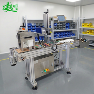 Machine de marquage laser UV industrielle personnalisée avec convoyeur à rouleaux automatique pour l'alimentation des produits cosmétiques, système de gravure de codes QR et numéros de série - Product Image 1