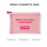 Pochette de toilette en nylon maillé pour bébé avec logo personnalisé, fermeture éclair en silicone, organiseur de pinceaux et de cosmétiques, sac de voyage