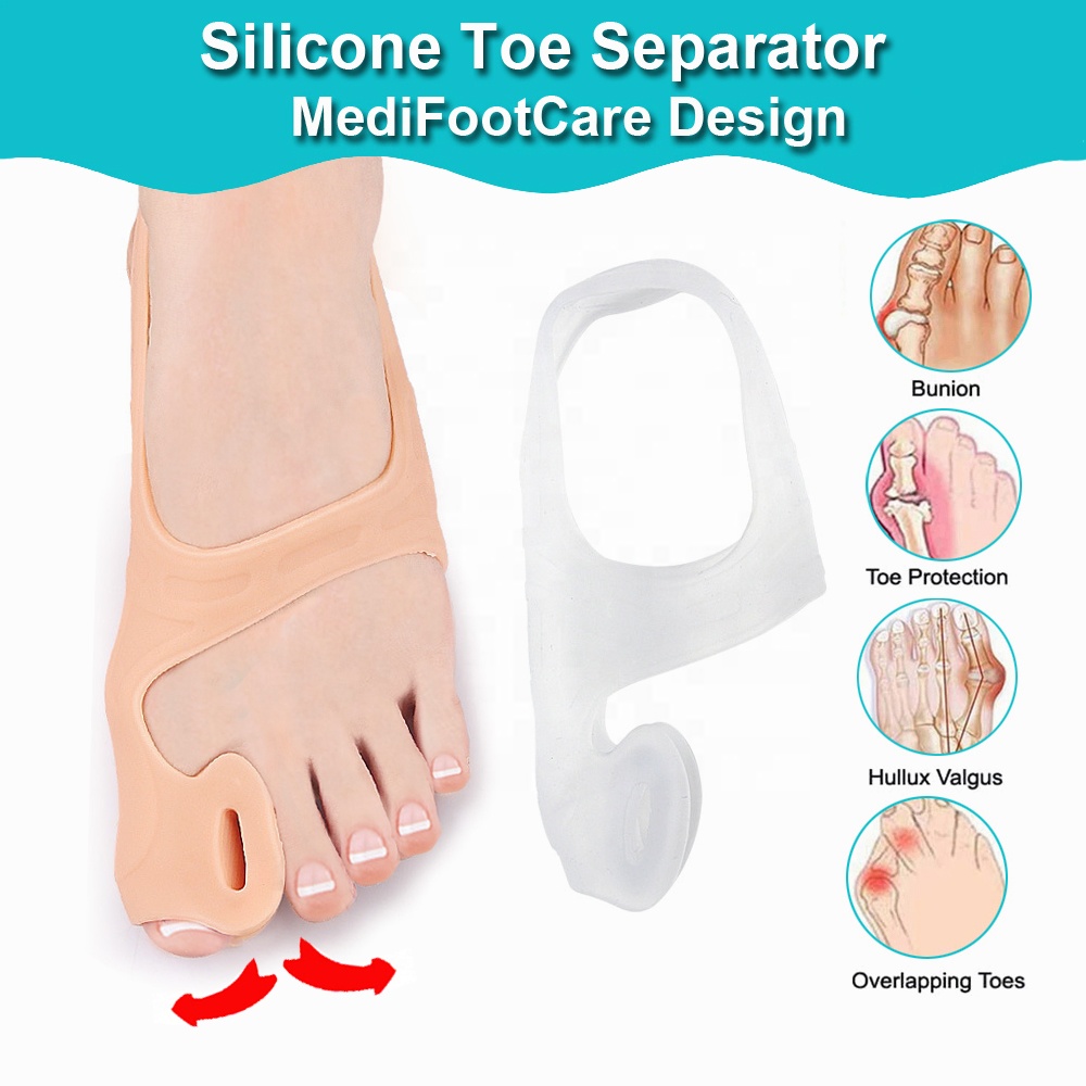 2 Paia gel Toe Separatore, barelle in gel per dita del piede