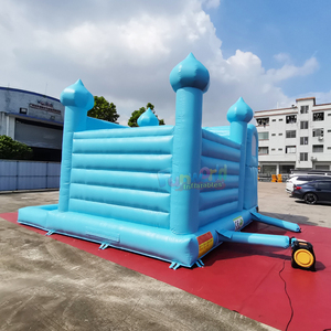 Pastel blue <b>inflatable</b> bounce house slide bouncy castle outdoor combo jumping bouncer castillo hinchable - Product Image 3