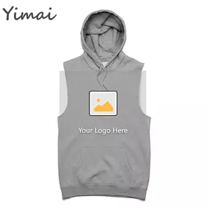 Custom LOGO Workout Tank Tops Muscle Men's Sleeveless Gym Hoodie Cut Off Work Out Men Designer T Shirt