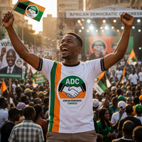 T-shirt de campagne ADC personnalisé en gros à bas prix – T-shirt imprimé pour supporters de rallye politique électionnaire au Nigeria à prix réduit