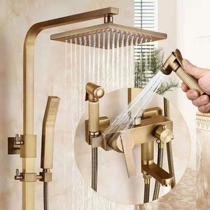 Ensemble de robinet de salle de bains antique Thermostat douche <span class=keywords><strong>thermostatique</strong></span> mitigeur complet avec ensemble de douche - Product Image 4