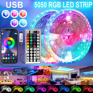Tira de luces <span class=keywords><strong>led</strong></span> rgb flexible, con Control remoto, <span class=keywords><strong>wifi</strong></span>, inteligente, multicolor, 5m, 12 voltios, 5050, ip65, gran oferta - Product Image 2
