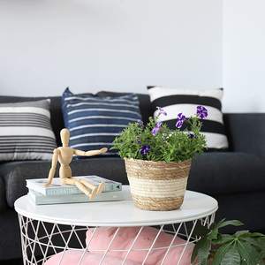 Ensemble de paniers à plantes en jonc de mer, benne tissé à la main, housse pour <span class=keywords><strong>Pot</strong></span> de fleurs, pour l'intérieur et l'extérieur, décor intérieur en plastique, lot de 3 pièces - Product Image 4