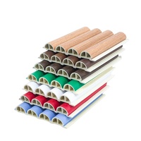 Grille demi-ronde moderne en WPC (composite bois-plastique) et fibre de bambou pour la décoration intérieure, mur de fond et plinthe de plafond