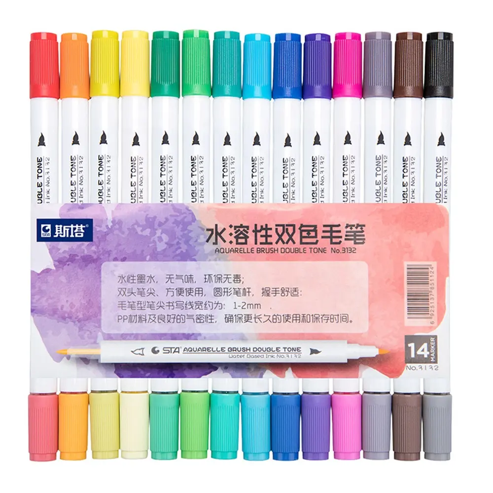 Großhandel Marker 36 Farben Art Marker Stifte Doppelkopf Set Farbe Manga Pinsel für Text marker Büro Schüler Lieferungen