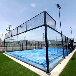 Fournisseur de terrains de padel professionnels : Offre d'exportation en gros de clôtures en acier, verre, 20x10m, installations sportives extérieures, éclairage LED inclus - Product Image 1