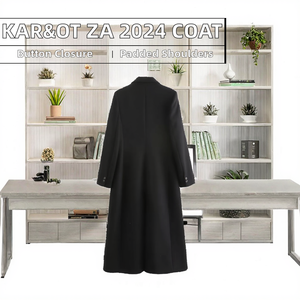 KAR&OT ZA 2024 Cappotto Invernale in Pelle di Pesce Vintage Intrecciato Casual da Donna con Chiusura a Bottone Singolo in Eco-Poliestere 100% - Product Image 3