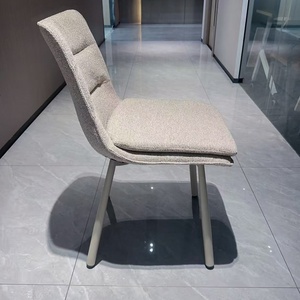 Set da Pranzo Moderno con Tavolo e 6 Sedie in Stile Scandinavo, Rivestimento in Tessuto di Cotone - Product Image 3