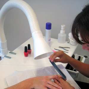 Extractor de humo blanco Popular para salón de uñas, filtros triples, campanas de bambú dobles, recolección de polvo de alta eficiencia de 210W - Product Image 4