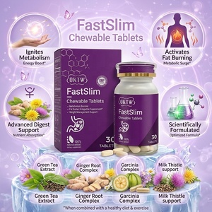 OKTW FastSlim, Tabletas Masticables para Controlar el Apetito, Saciedad, Pérdida de Peso, <span class=keywords><strong>Quema</strong></span> de <span class=keywords><strong>Grasa</strong></span>, Adelgazamiento, en Stock, Muestras Gratis, Marca Privada - Product Image 2