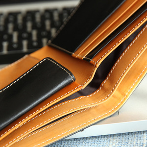 2026 New Custom Leather Short Wallet Handcrafted Tannin Leather <b>Men's</b> Anti-theft Coin-<b>Pouch</b> Wallet - Product Image 6