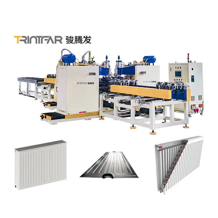 Scambiatore di calore a piastre linea di produzione automatica personalizzata per saldatura di radiatori a pannello in acciaio