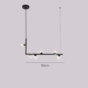 Luminaire suspendu nordique minimaliste rétro loft, design unique et créatif en ligne droite pour restaurant, comptoir, bar - Lustre moderne - Product Image 3