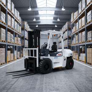 TCM 70 Internal Combustion Forklift LPG Powered 7 Ton Capacity Three Stage Mast Pneumatic <b>Tire</b> Seated Operation - Product Image 1