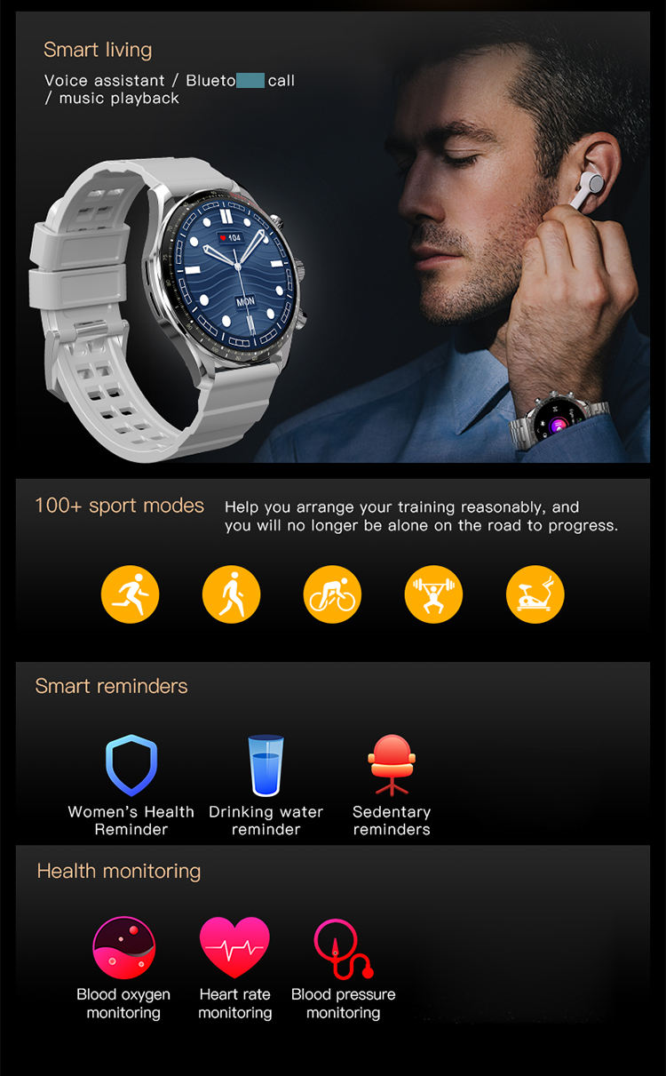 2024 Ixius Y99 Smartwatch IP68 Waterproof AMOLED Display