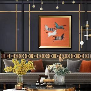 Elegante estilo europeo enmarcado seda impresión pintura Vintage pared arte decoración del hogar - Product Image 6