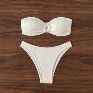 2024 New Deep V <b>Triangle</b> Cup Waist-cinching Sexy Two-Piece <b>Bikini</b> European and American Style <b>Triangle</b> Beach Swimsuit Women's - Product Image 3