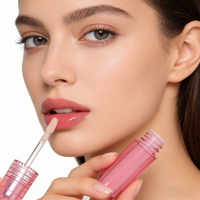 12000 pièces MOQ, tube en plastique ABS transparent rose personnalisé avec logo, conteneur d'emballage vide de 4 ml pour gloss à lèvres et baume à lèvres