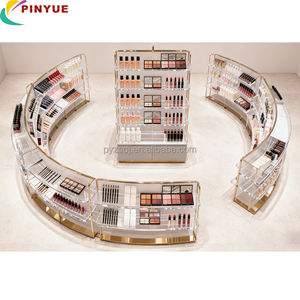 Hochwertige Luxuriöse Moderne Vitrine Runde Ausstellungsregale Maßgefertigte Parfüm 3-stufige Rotierende Acryl-Regalvitrine für Kosmetikprodukte - Product Image 5