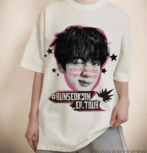 เสื้อยืด Kpop Jin RUNSEOKJIN EP.TOUR ลายพิมพ์หล่อเท่ สไตล์ลำลอง แขนสั้น สำหรับผู้หญิงและผู้ชาย สไตล์ฮาราจูกุ สตรีทแวร์ - Product Image 4