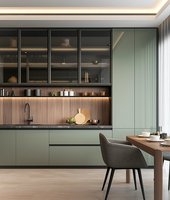 Moderne Esszimmer- und Wohnzimmermöbel, Wandmontiertes Höhenverstellbares Flaches Sideboard Barschrank