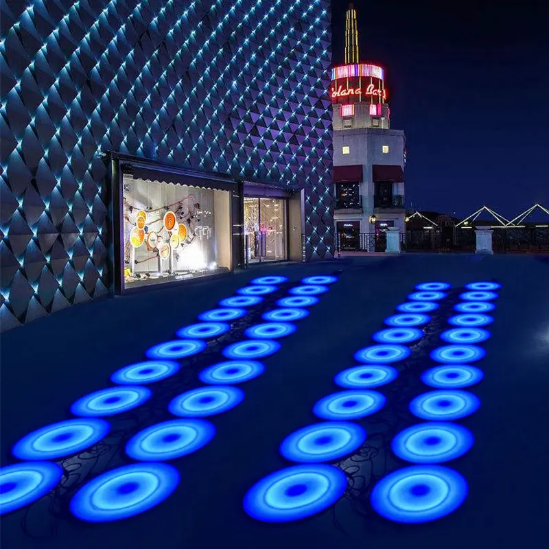 Lumière circulaire lumineuse à LED pour plancher de saut brique corps humain gravité induction piste de danse couleur extérieure lumière interactive