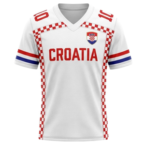 Maglia Sportiva della Croazia # Maglia da Calcio Bianca e Rossa con Design a Quadri Tradizionali - Product Image 1