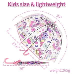 Auto Open Transparent Bubble Straight <b>Umbrella</b> Kids Safety Child Customizable Prints Manual Lightweight Business Modern All-in-1 - Product Image 3