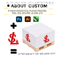 Bloc-notes autocollants carrés personnalisés avec palette en bois, cadeau promotionnel personnalisable pour le bureau/l'école/la maison